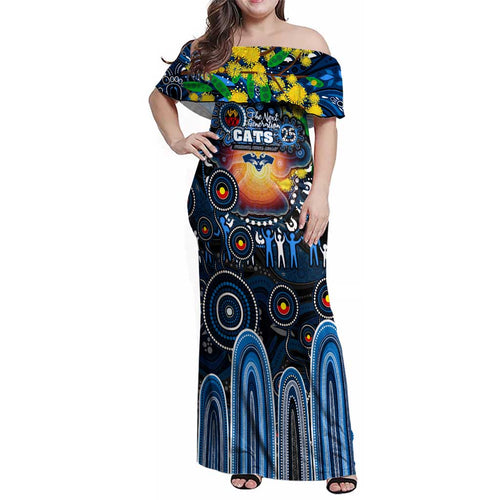 Personalised NAIDOC Week 2025 Cats Football Family Matching Off Shoulder Maxi Dress and Hawaiian Shirt Aboriginal Dot Painting