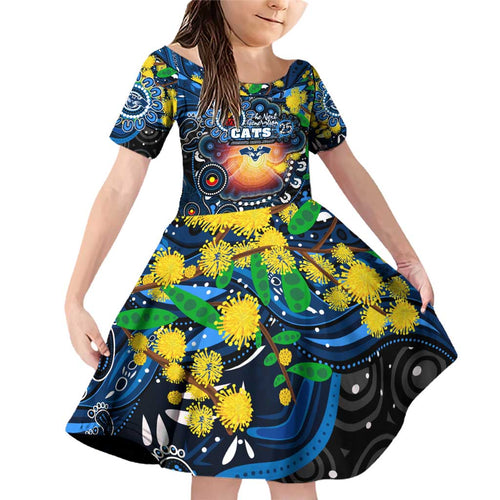 Personalised NAIDOC Week 2025 Cats Football Family Matching Off Shoulder Short Dress and Hawaiian Shirt Aboriginal Dot Painting
