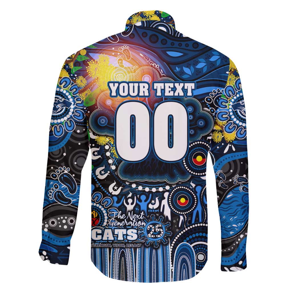 Personalised NAIDOC Week 2025 Cats Football Family Matching Puletasi and Hawaiian Shirt Aboriginal Dot Painting