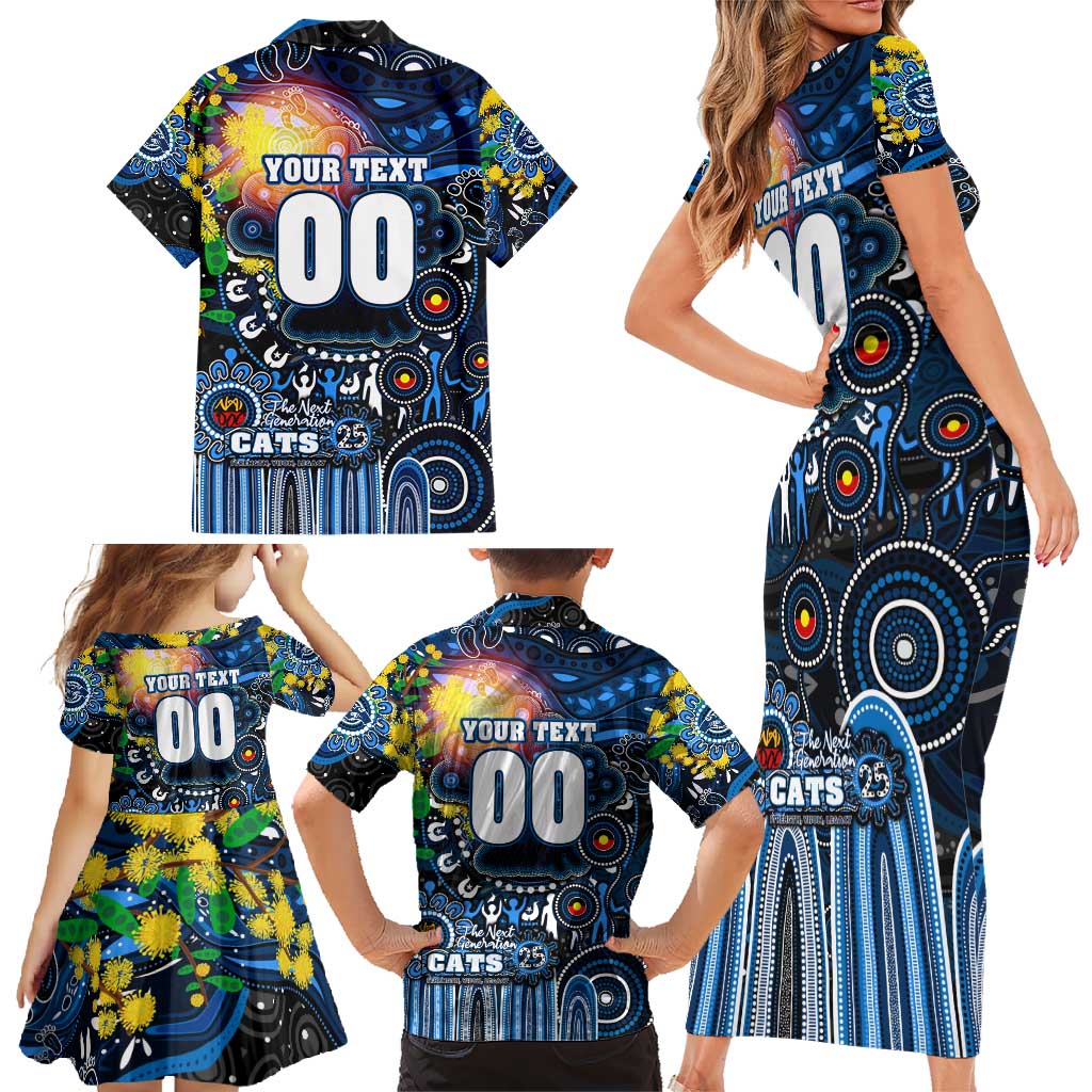 Personalised NAIDOC Week 2025 Cats Football Family Matching Short Sleeve Bodycon Dress and Hawaiian Shirt Aboriginal Dot Painting