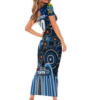 Personalised NAIDOC Week 2025 Cats Football Family Matching Short Sleeve Bodycon Dress and Hawaiian Shirt Aboriginal Dot Painting