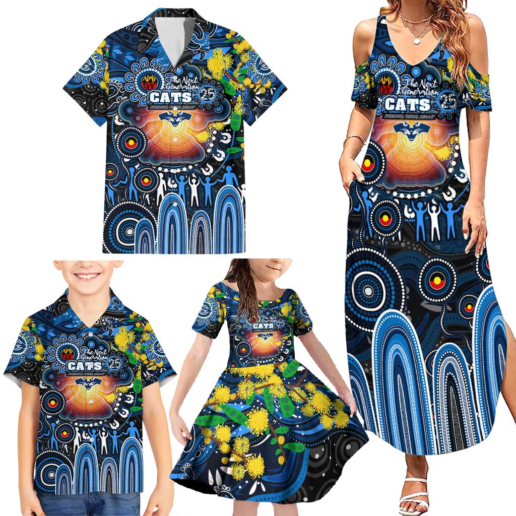 Personalised NAIDOC Week 2025 Cats Football Family Matching Summer Maxi Dress and Hawaiian Shirt Aboriginal Dot Painting