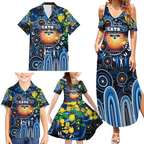 Personalised NAIDOC Week 2025 Cats Football Family Matching Summer Maxi Dress and Hawaiian Shirt Aboriginal Dot Painting