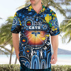 Personalised NAIDOC Week 2025 Cats Football Hawaiian Shirt Aboriginal Dot Painting