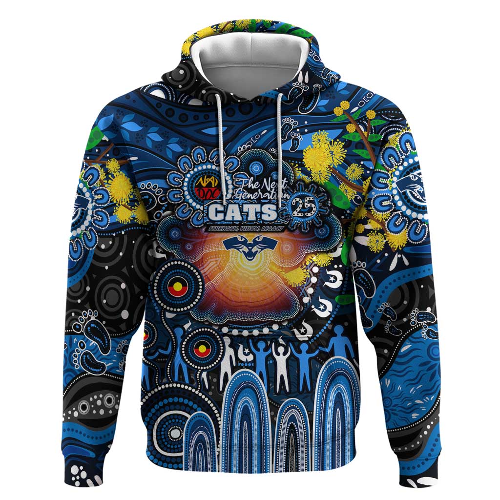 Personalised NAIDOC Week 2025 Cats Football Hoodie Aboriginal Dot Painting