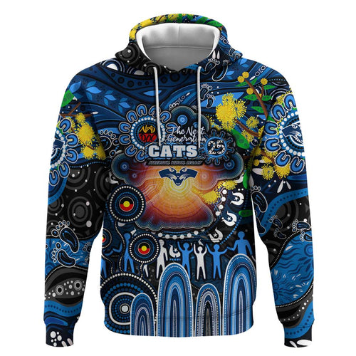 Personalised NAIDOC Week 2025 Cats Football Hoodie Aboriginal Dot Painting