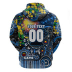 Personalised NAIDOC Week 2025 Cats Football Hoodie Aboriginal Dot Painting