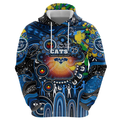 Personalised NAIDOC Week 2025 Cats Football Hoodie Aboriginal Dot Painting