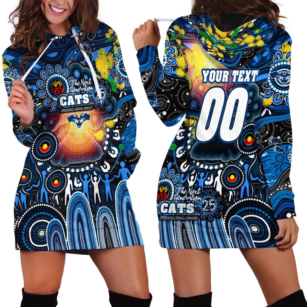 Personalised NAIDOC Week 2025 Cats Football Hoodie Dress Aboriginal Dot Painting
