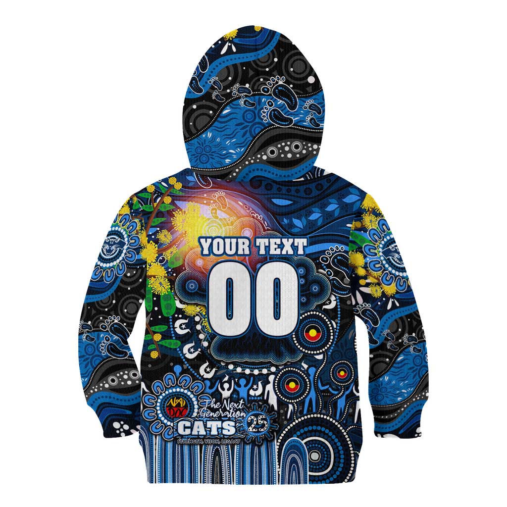 Personalised NAIDOC Week 2025 Cats Football Kid Hoodie Aboriginal Dot Painting