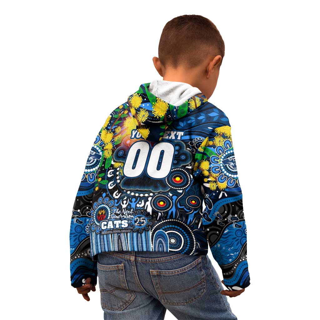 Personalised NAIDOC Week 2025 Cats Football Kid Hoodie Aboriginal Dot Painting