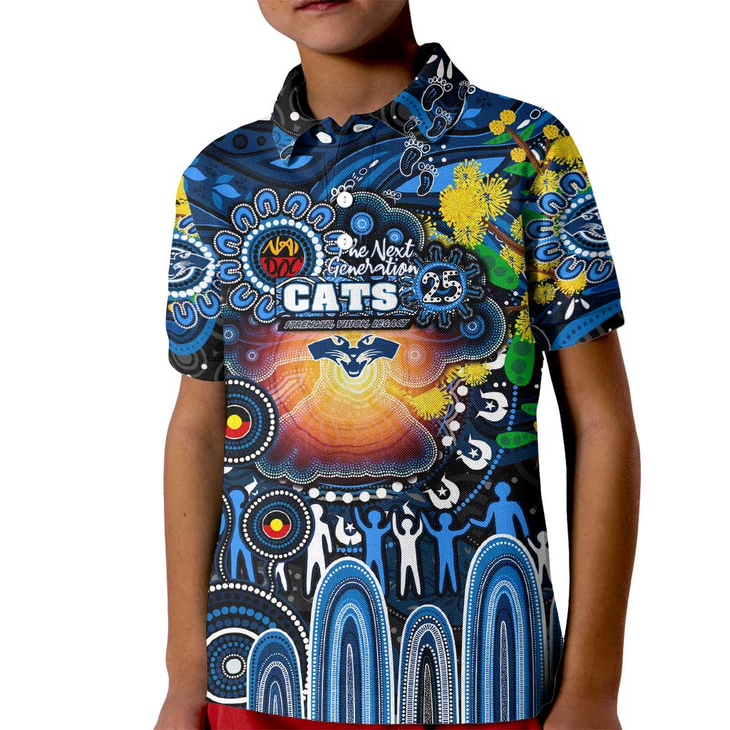 Personalised NAIDOC Week 2025 Cats Football Kid Polo Shirt Aboriginal Dot Painting