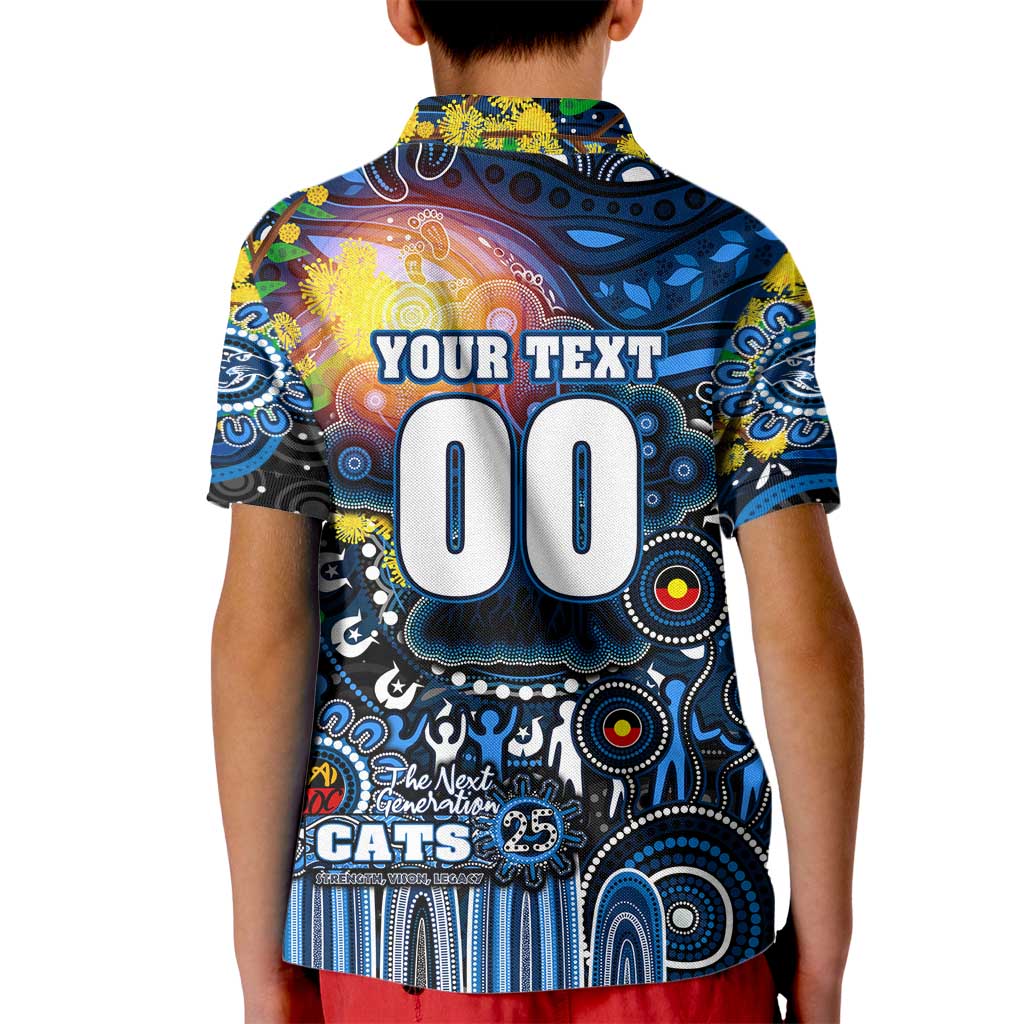 Personalised NAIDOC Week 2025 Cats Football Kid Polo Shirt Aboriginal Dot Painting