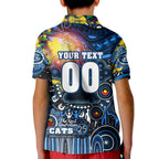 Personalised NAIDOC Week 2025 Cats Football Kid Polo Shirt Aboriginal Dot Painting