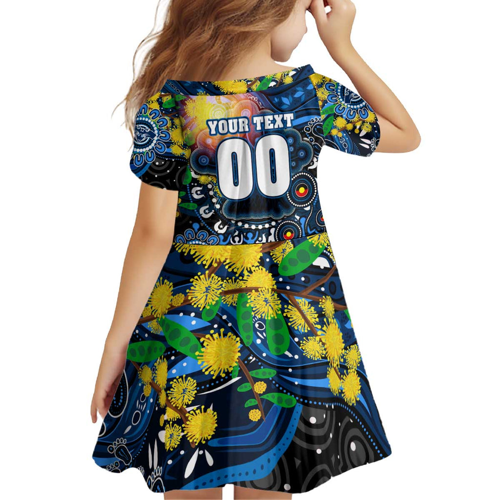 Personalised NAIDOC Week 2025 Cats Football Kid Short Sleeve Dress Aboriginal Dot Painting