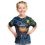 Personalised NAIDOC Week 2025 Cats Football Kid T Shirt Aboriginal Dot Painting