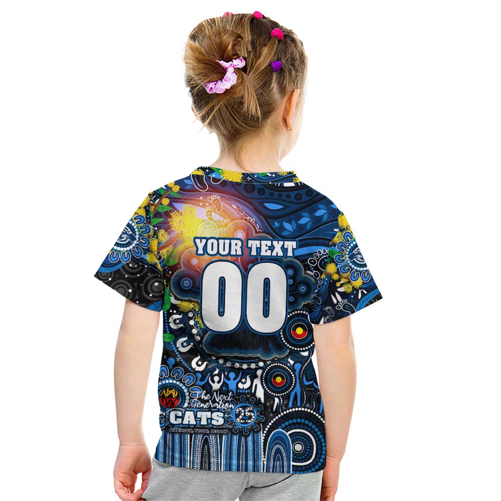 Personalised NAIDOC Week 2025 Cats Football Kid T Shirt Aboriginal Dot Painting