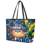 NAIDOC Week 2025 Cats Football Leather Tote Bag Aboriginal Dot Painting