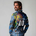 Personalised NAIDOC Week 2025 Cats Football Long Sleeve Polo Shirt Aboriginal Dot Painting