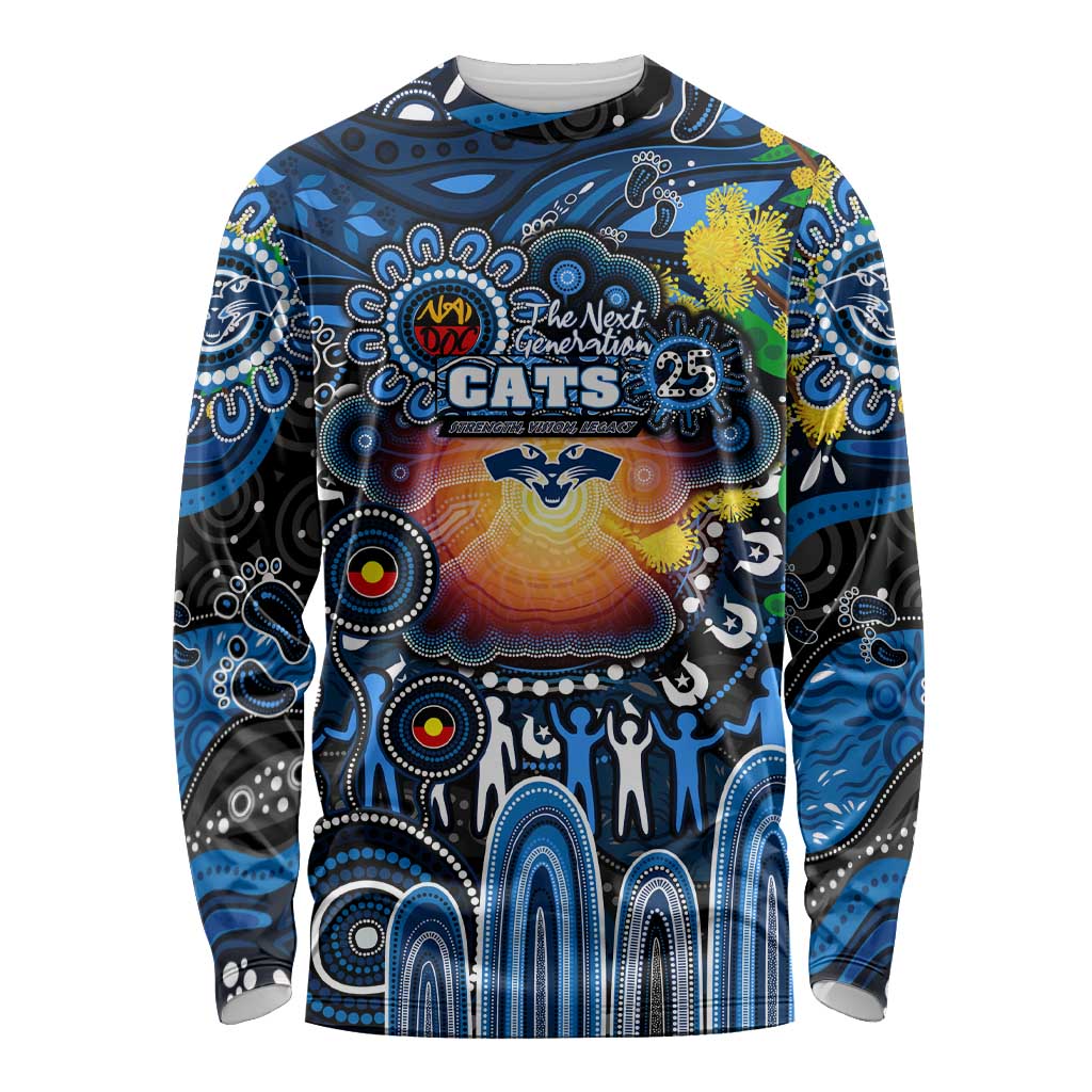 Personalised NAIDOC Week 2025 Cats Football Long Sleeve Shirt Aboriginal Dot Painting