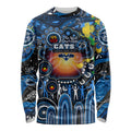 Personalised NAIDOC Week 2025 Cats Football Long Sleeve Shirt Aboriginal Dot Painting