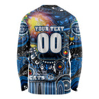 Personalised NAIDOC Week 2025 Cats Football Long Sleeve Shirt Aboriginal Dot Painting
