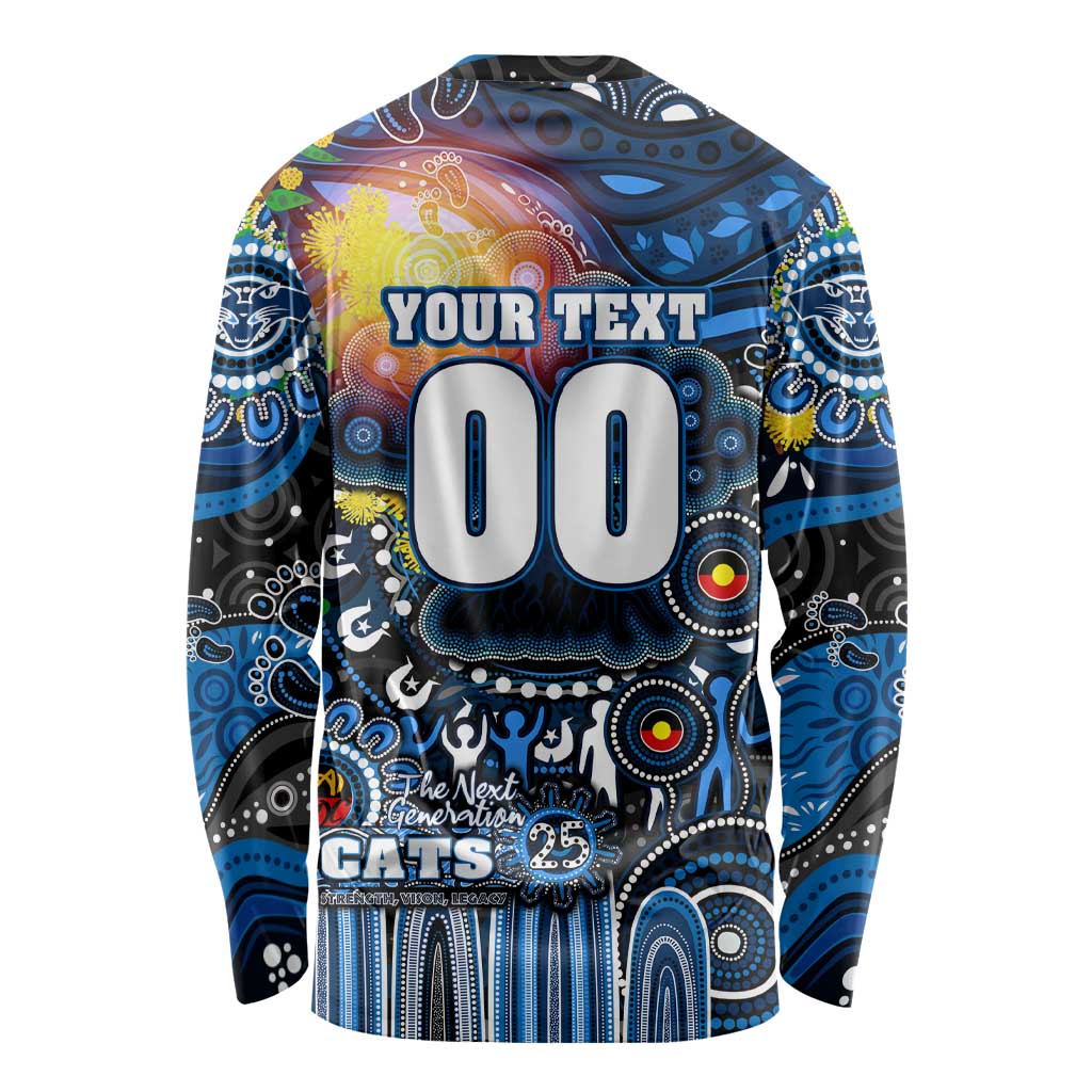 Personalised NAIDOC Week 2025 Cats Football Long Sleeve Shirt Aboriginal Dot Painting