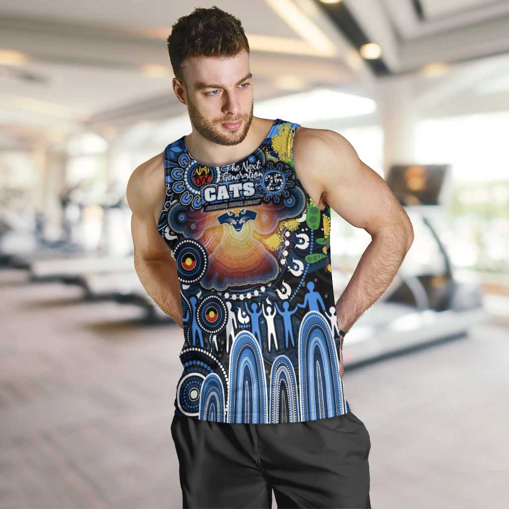 Personalised NAIDOC Week 2025 Cats Football Men Tank Top Aboriginal Dot Painting