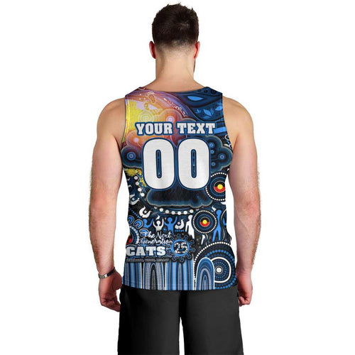 Personalised NAIDOC Week 2025 Cats Football Men Tank Top Aboriginal Dot Painting