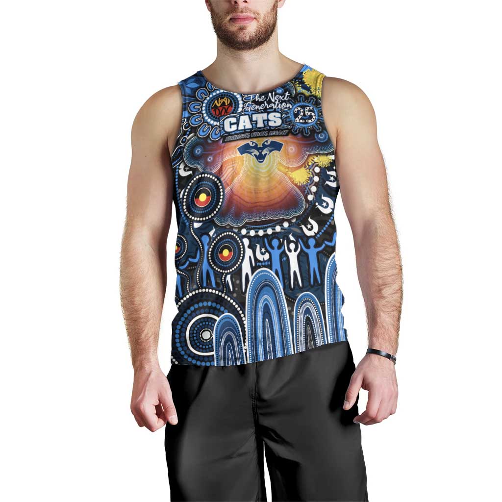 Personalised NAIDOC Week 2025 Cats Football Men Tank Top Aboriginal Dot Painting