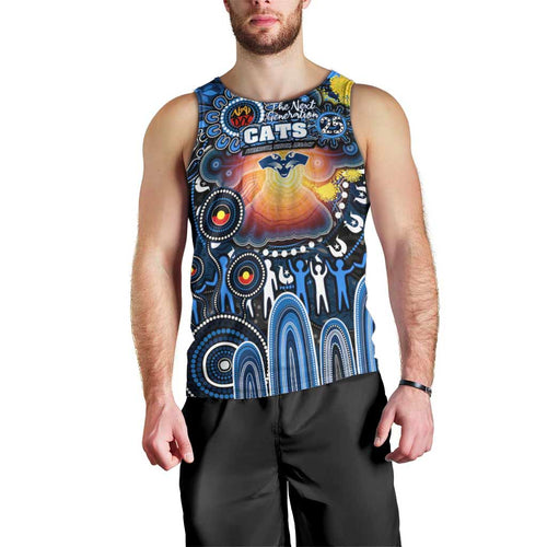 Personalised NAIDOC Week 2025 Cats Football Men Tank Top Aboriginal Dot Painting