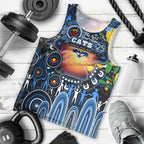 Personalised NAIDOC Week 2025 Cats Football Men Tank Top Aboriginal Dot Painting