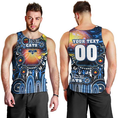 Personalised NAIDOC Week 2025 Cats Football Men Tank Top Aboriginal Dot Painting