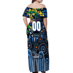 Personalised NAIDOC Week 2025 Cats Football Off Shoulder Maxi Dress Aboriginal Dot Painting