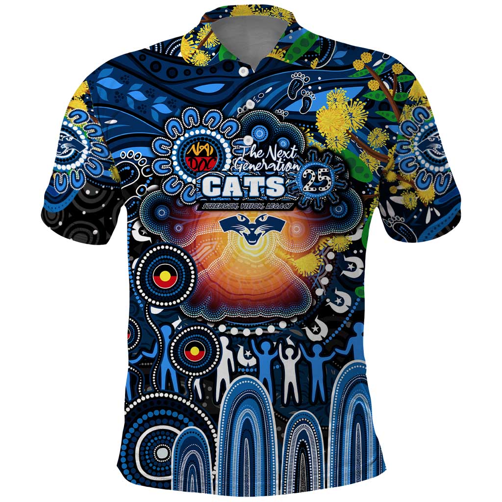 Personalised NAIDOC Week 2025 Cats Football Polo Shirt Aboriginal Dot Painting
