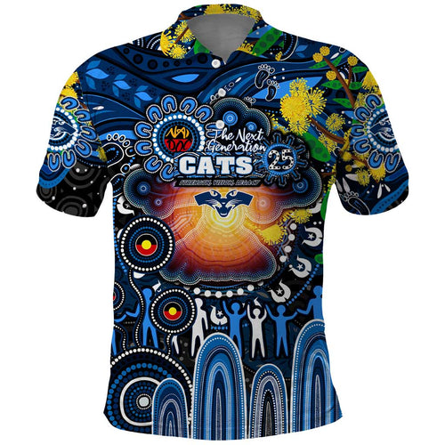 Personalised NAIDOC Week 2025 Cats Football Polo Shirt Aboriginal Dot Painting