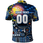 Personalised NAIDOC Week 2025 Cats Football Polo Shirt Aboriginal Dot Painting