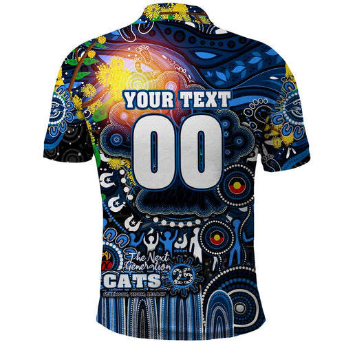 Personalised NAIDOC Week 2025 Cats Football Polo Shirt Aboriginal Dot Painting