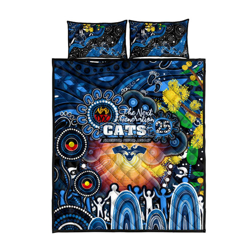 NAIDOC Week 2025 Cats Football Quilt Bed Set Aboriginal Dot Painting