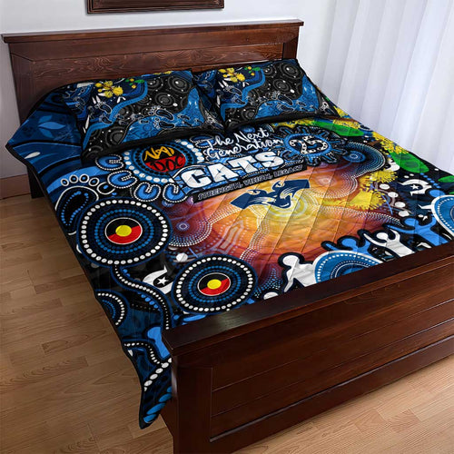 NAIDOC Week 2025 Cats Football Quilt Bed Set Aboriginal Dot Painting