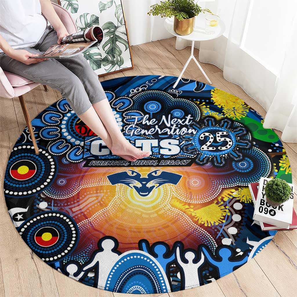 NAIDOC Week 2025 Cats Football Round Carpet Aboriginal Dot Painting