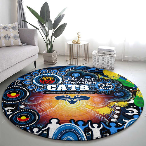 NAIDOC Week 2025 Cats Football Round Carpet Aboriginal Dot Painting