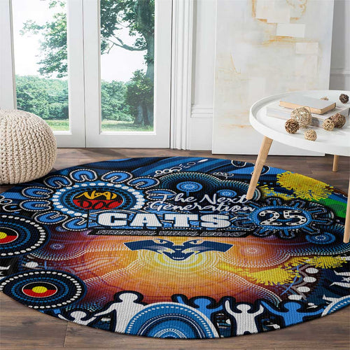 NAIDOC Week 2025 Cats Football Round Carpet Aboriginal Dot Painting