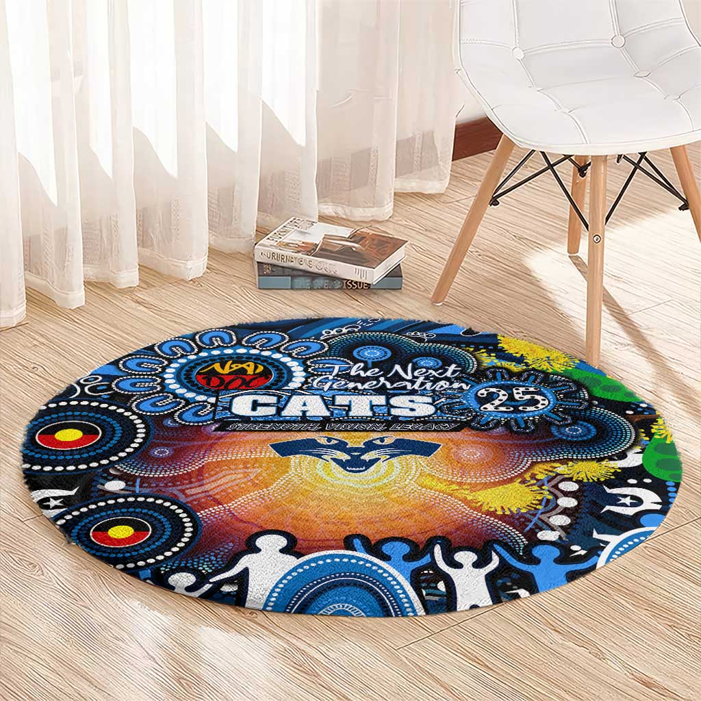 NAIDOC Week 2025 Cats Football Round Carpet Aboriginal Dot Painting