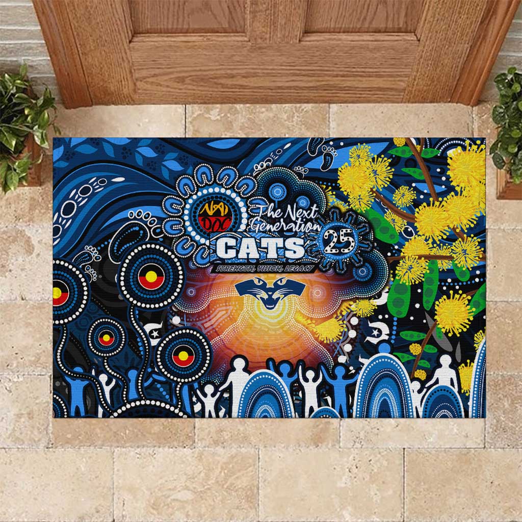 NAIDOC Week 2025 Cats Football Rubber Doormat Aboriginal Dot Painting