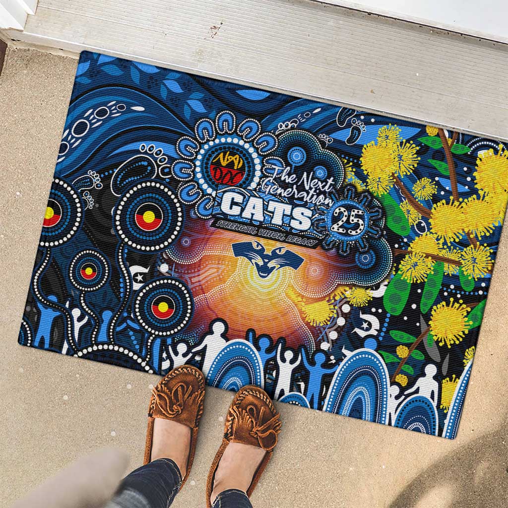NAIDOC Week 2025 Cats Football Rubber Doormat Aboriginal Dot Painting