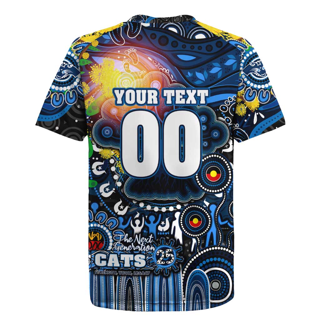 Personalised NAIDOC Week 2025 Cats Football Rugby Jersey Aboriginal Dot Painting