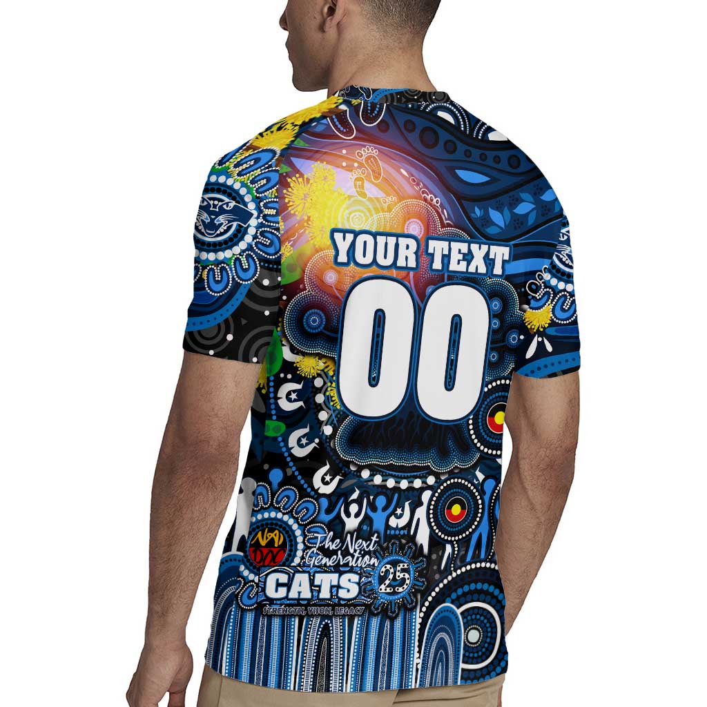 Personalised NAIDOC Week 2025 Cats Football Rugby Jersey Aboriginal Dot Painting