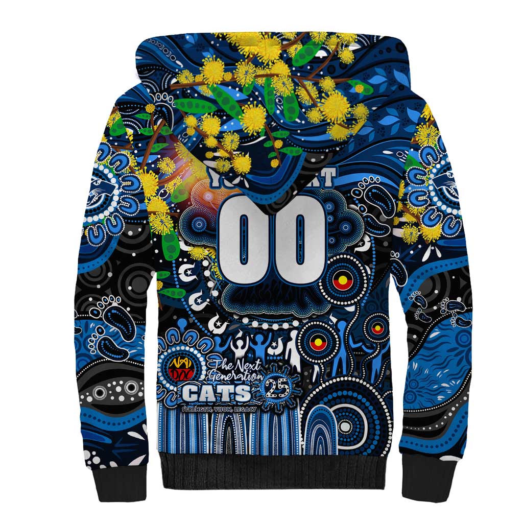 Personalised NAIDOC Week 2025 Cats Football Sherpa Hoodie Aboriginal Dot Painting