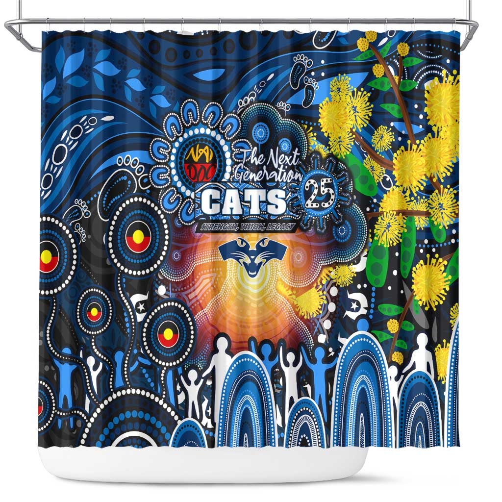 NAIDOC Week 2025 Cats Football Shower Curtain Aboriginal Dot Painting